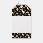 Stilvolle Kürbis in Schwarz, Weiß und Gold Geschenkanhänger (Rückseite)