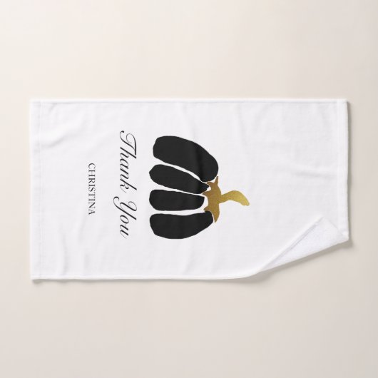 Stilvolle Kürbis in Schwarz, Weiß und Gold Handtuch (Handtuch)