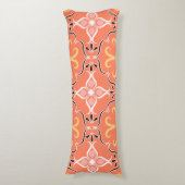 Stilvolle Lachs Pfirsich Pink Abstract Design Seitenschläferkissen (Vorderseite Vertikal)