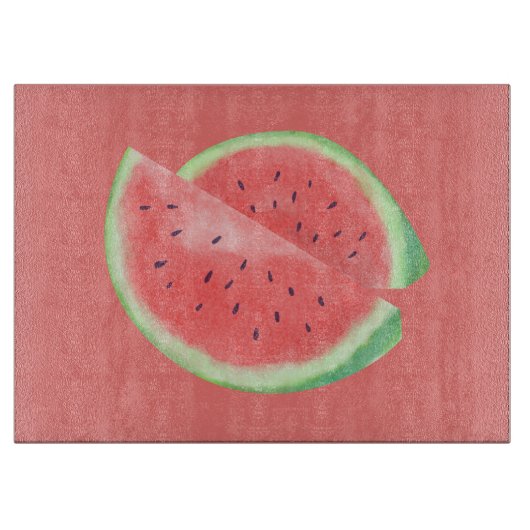 Stilvolle Lachs Watermelon Glass Cutting Board Schneidebrett (Vorderseite)