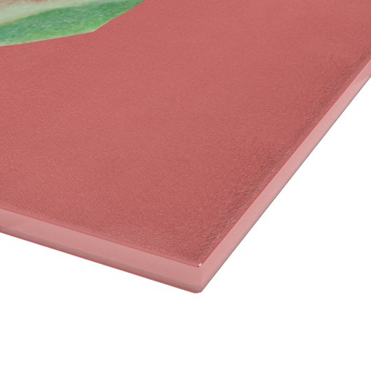 Stilvolle Lachs Watermelon Glass Cutting Board Schneidebrett (Ecke)