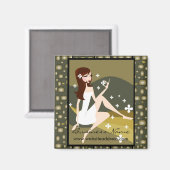 Stilvolle Lady Customizable Magnet (Vorderseite/Rückseite)