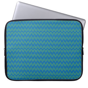Stilvolle Laptop-Siebe, Smaragd und blau geometris Laptopschutzhülle