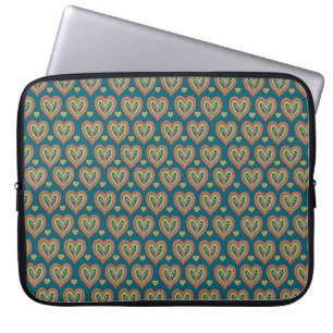 Stilvolle Laptoptasche, rote Herzen auf dunklem Te Laptopschutzhülle
