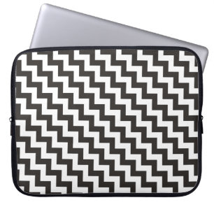 Stilvolle Laptoptasche, Schwarz-Weiß-Chevrons Laptopschutzhülle