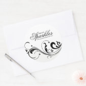 Stilvolle Latte Cream und Black Packaging Stickers (Umschlag)