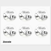 Stilvolle Latte Cream und Black Packaging Stickers (Blatt)