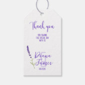 stilvolle Lavendelhochzeit Geschenkanhänger (Vorderseite)