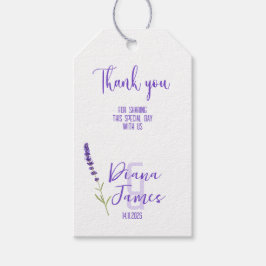 stilvolle Lavendelhochzeit Geschenkanhänger