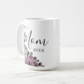 Stilvolle Lavender Floral Beste Mama je Kaffeetasse (Vorderseite Links)