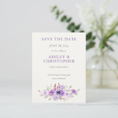 Stilvolle Lavender Floral Bouquet Wedding Einladun Postkarte (Stehend Vorderseite)