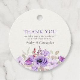 Stilvolle Lavender Watercolor Floral Bouquet Weddi Geschenkanhänger