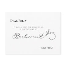 Stilvolle Leaf Black Script Bridesmaid Anfrage