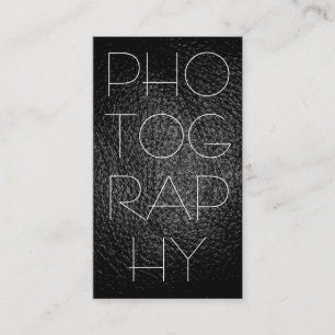 Stilvolle Leather Gray Fotografy Business Card Visitenkarte