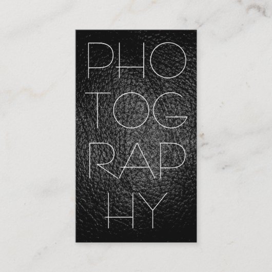 Stilvolle Leather Gray Fotografy Business Card Visitenkarte (Vorderseite)