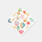 Stilvolle, lebendige Ocean Sea Muschel farbenfroh Serviette (Ecke)