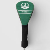 Stilvolle Ledertextur Personalisiert Monogram Name Golf Headcover (Vorderseite)