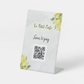 Stilvolle Lemons QR Code Scan zu zahlen Pedestal S Sockelschild (Vorderseite)