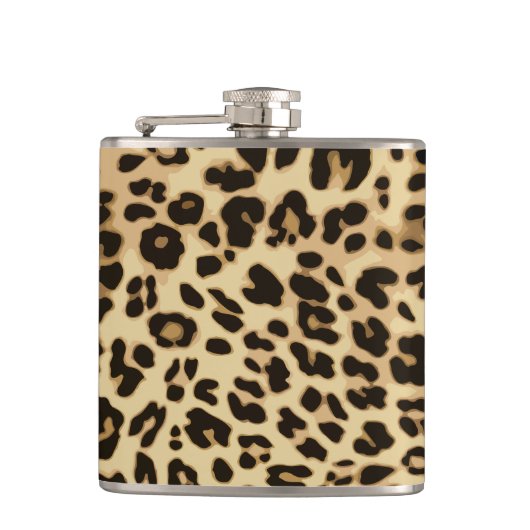 Stilvolle Leopard Animal Print Flachmann (Vorderseite)