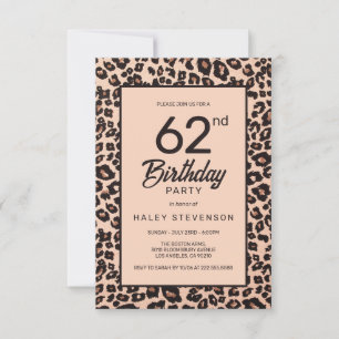 Stilvolle Leopard Animal Print Trendy 62. Geburtst Einladung