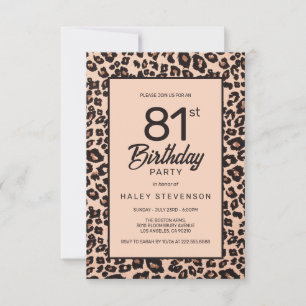 Stilvolle Leopard Animal Print Trendy 81. Geburtst Einladung