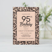 Stilvolle Leopard Animal Print Trendy 95. Geburtst Einladung (Stehend Vorderseite)
