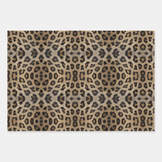 Stilvolle leopard-Cheetah-Pelztiermuster Geschenkpapier Set (Vorderseite)