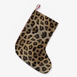 Stilvolle leopard-Cheetah-Pelztiermuster Kleiner Weihnachtsstrumpf