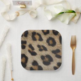 Stilvolle leopard-Cheetah-Pelztiermuster Pappteller