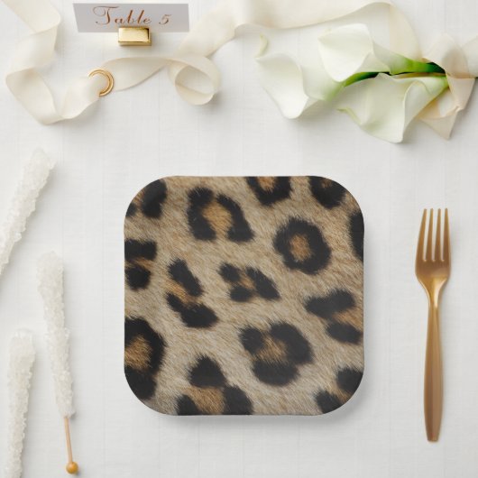Stilvolle leopard-Cheetah-Pelztiermuster Pappteller (Hochzeit)