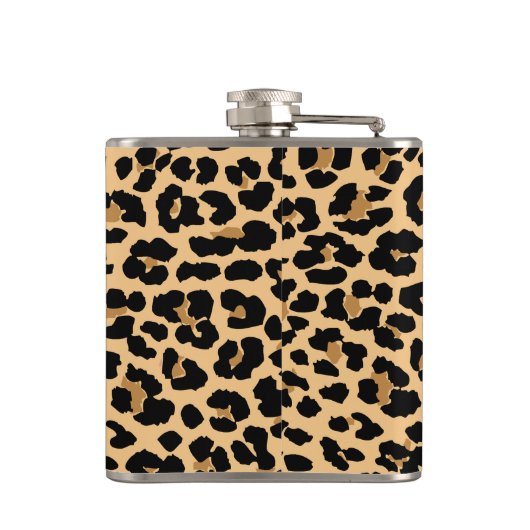 Stilvolle Leopard-Druck-Muster-Flasche Flachmann (Rückseite)