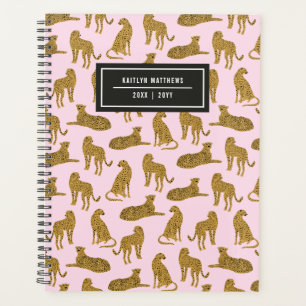 Stilvolle Leopard-Musterbezeichnung Pink Planner Planer