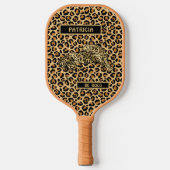 Stilvolle Leopard-Name Personalize-Meldung Pickleball Schläger (Vorderseite)