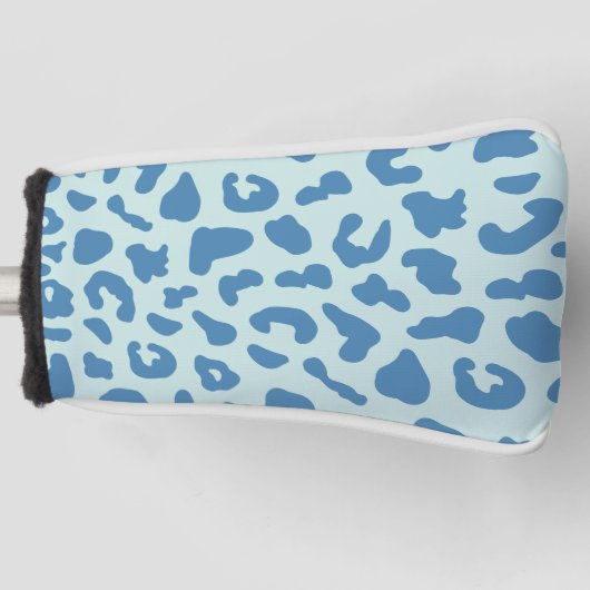 Stilvolle Leopard Print Animal Muster in Blue Golf Headcover (Vorderseite)