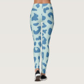 Stilvolle Leopard Print Animal Muster in Blue Leggings (Rückseite)