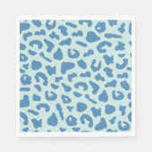 Stilvolle Leopard Print Animal Muster in Blue Serviette (Vorderseite)