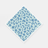 Stilvolle Leopard Print Animal Muster in Blue Serviette (Ecke)