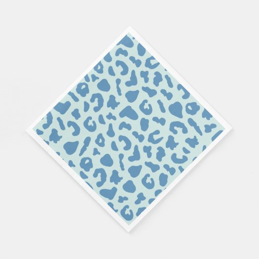 Stilvolle Leopard Print Animal Muster in Blue Serviette (Ecke)