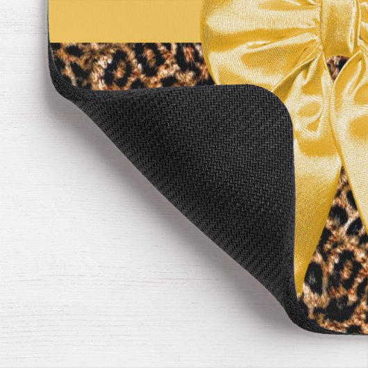 Stilvolle Leopard Print Elegant Yellow Bow und Nam Mousepad (Ecke)