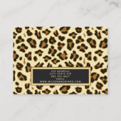 Stilvolle Leopard Print Kiss Visitenkarte (Rückseite)