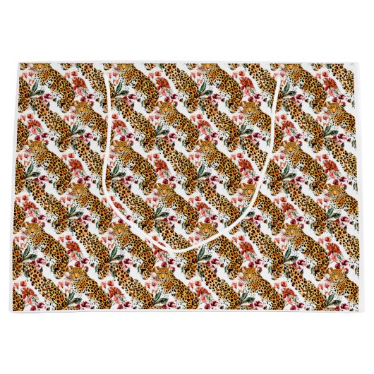 Stilvolle Leopard Print Large Gift Bag Große Geschenktüte (Vorderseite)