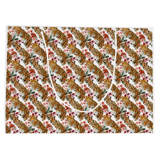 Stilvolle Leopard Print Large Gift Bag Große Geschenktüte (Rückseite)