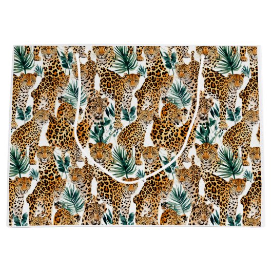 Stilvolle Leopard Print Large Gift Bag Große Geschenktüte (Vorderseite)