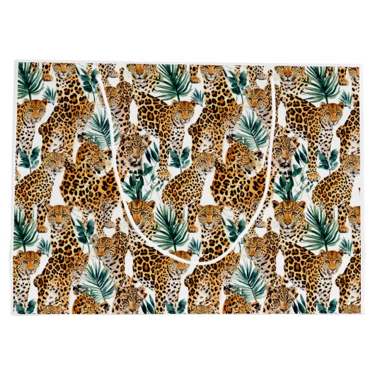 Stilvolle Leopard Print Large Gift Bag Große Geschenktüte (Rückseite)