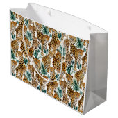 Stilvolle Leopard Print Large Gift Bag Große Geschenktüte (Rückseite Schrägansicht)