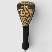 Stilvolle Leopard Print Monogram Name Golf Headcover (Vorderseite)