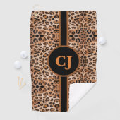 Stilvolle Leopard Print Personalisiert Golfhandtuch (Insitu)