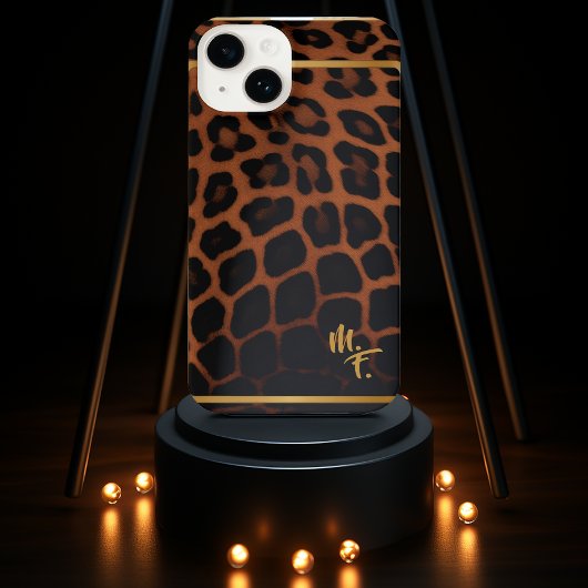 Stilvolle Leopard Print Primal Instinkt Mit Monogr iPhone Hülle