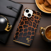 Stilvolle Leopard Print Primal Instinkt Mit Monogr iPhone Hülle