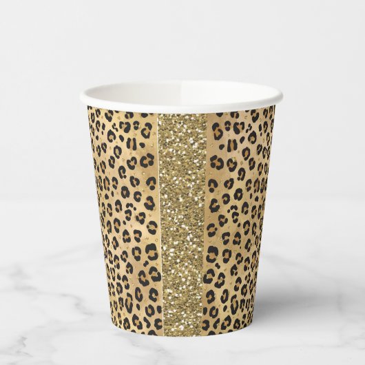 Stilvolle Leopard Print Wild Safari Jungle Animal Pappbecher (Links)